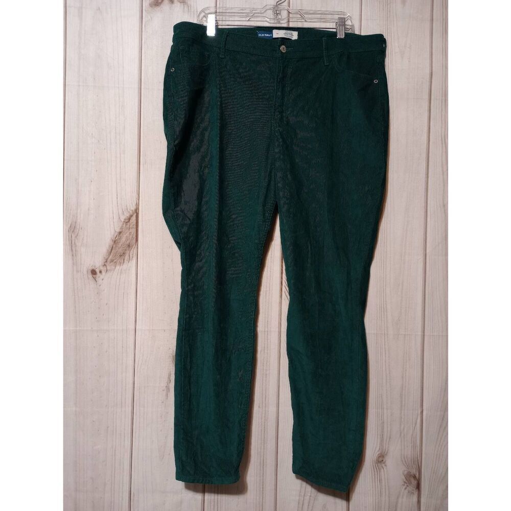 Old Navy Pants Ladies 18 Green Corduroy Rockstar Skinny High Rise